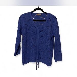 Elegant Blue Knit Cardigan‎
